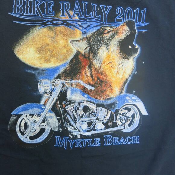 HARLEY DAVIDSON MOTORCYCLE T Shirt  Size M Myrtle Beach 2011 Bike Rally Wolf - Picture 4 of 7